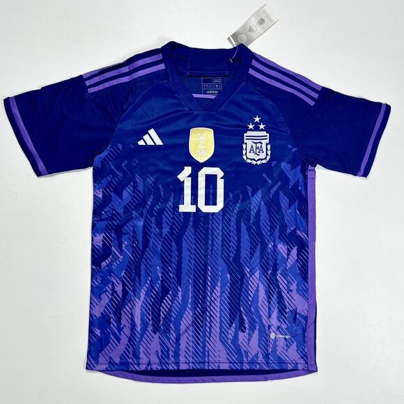 Adidas Lionel Messi #10 Argentina Adidas Qatar 2022 World Cup Away Jersey Purple - Picture 3 of 8